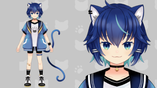 【commission】live2Dアバターサムネイル【猫尾しゆう】さん live2Dアバターサムネイル