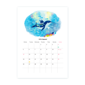 8月のミニカレンダー 8月のミニカレンダー