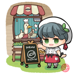 「小さなレストランへようこそ」間違い探し用ミニイラスト 小さなレストラン